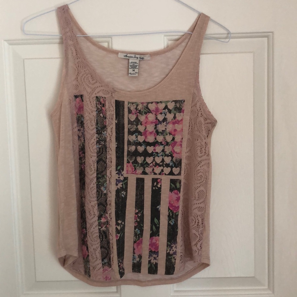Beige patterned tank